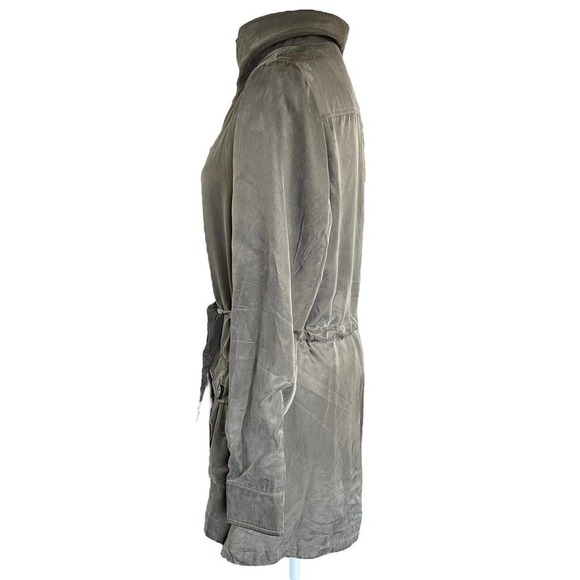 Ella Moss Army Green Utility Coat Cupro Outer Shell Size Small EUC - Picture 2 of 9